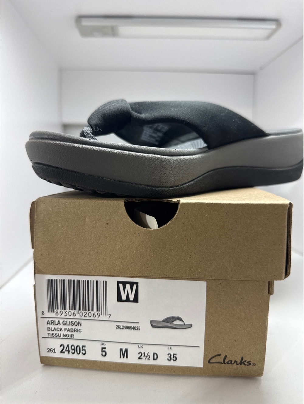 Clarks Arla Glison Black Fabric Thong Sandals - Comfy & Cute